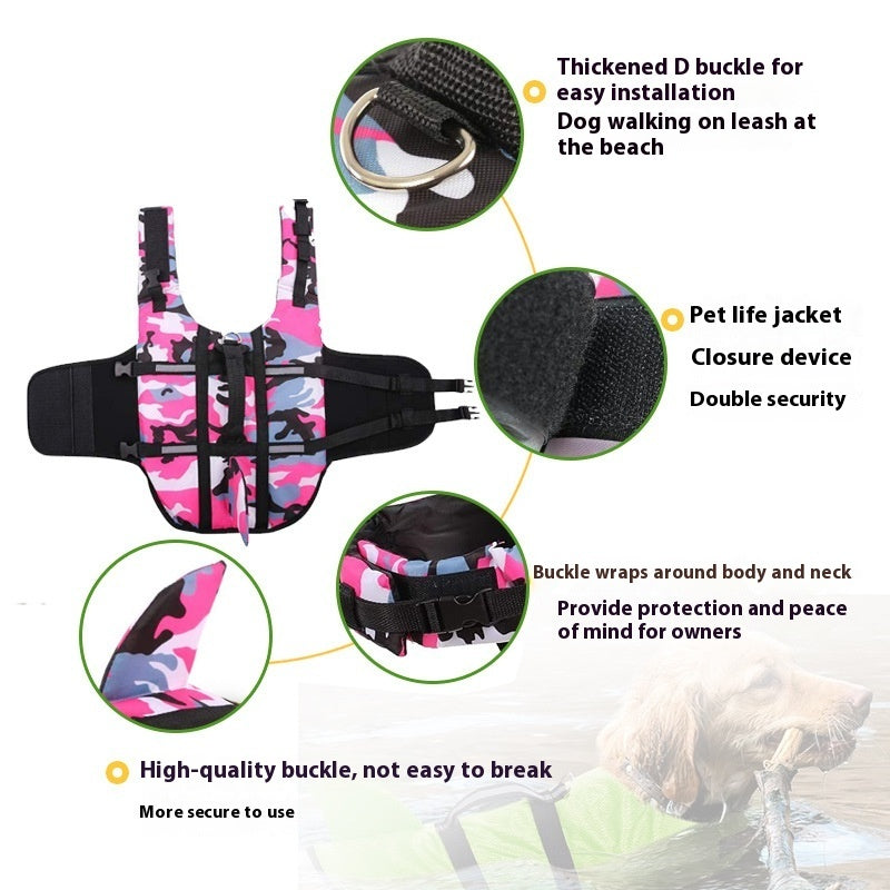 Camouflage Dog Life Jacket – Swim Safe, Look Cool